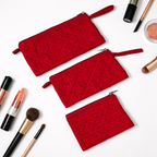 Red Set of Three Multipurpose pouch
