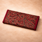 Maroon Ajrakh Trifold Wallet