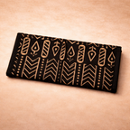 Black Ajrakh Trifold Wallet