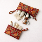 Maroon Handcrafted Set of Three Multipurpose pouch