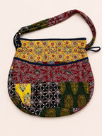 Multicoloured Ajrakh Drawstring Quilted Potli Bag