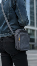 Grey Cotton Crossbody/Fanny Packs