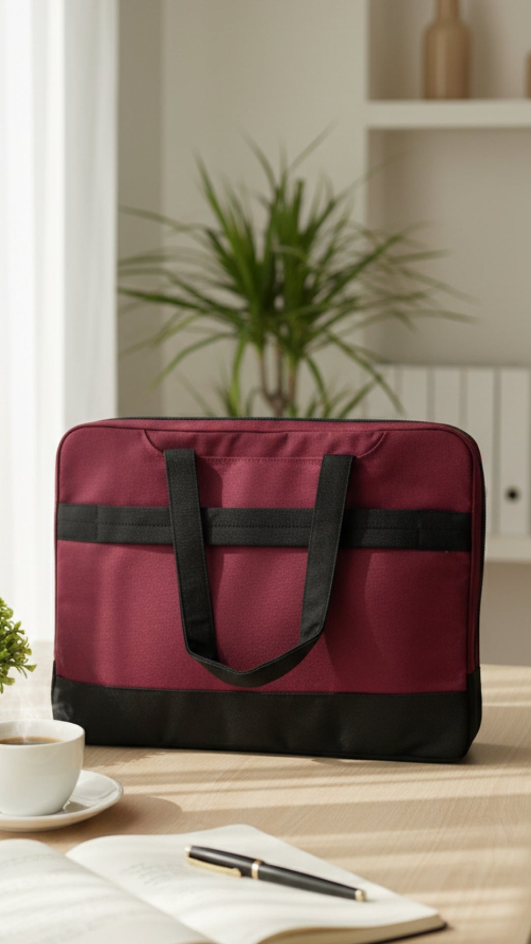 EcoSmart Maroon Canvas Laptop Bag