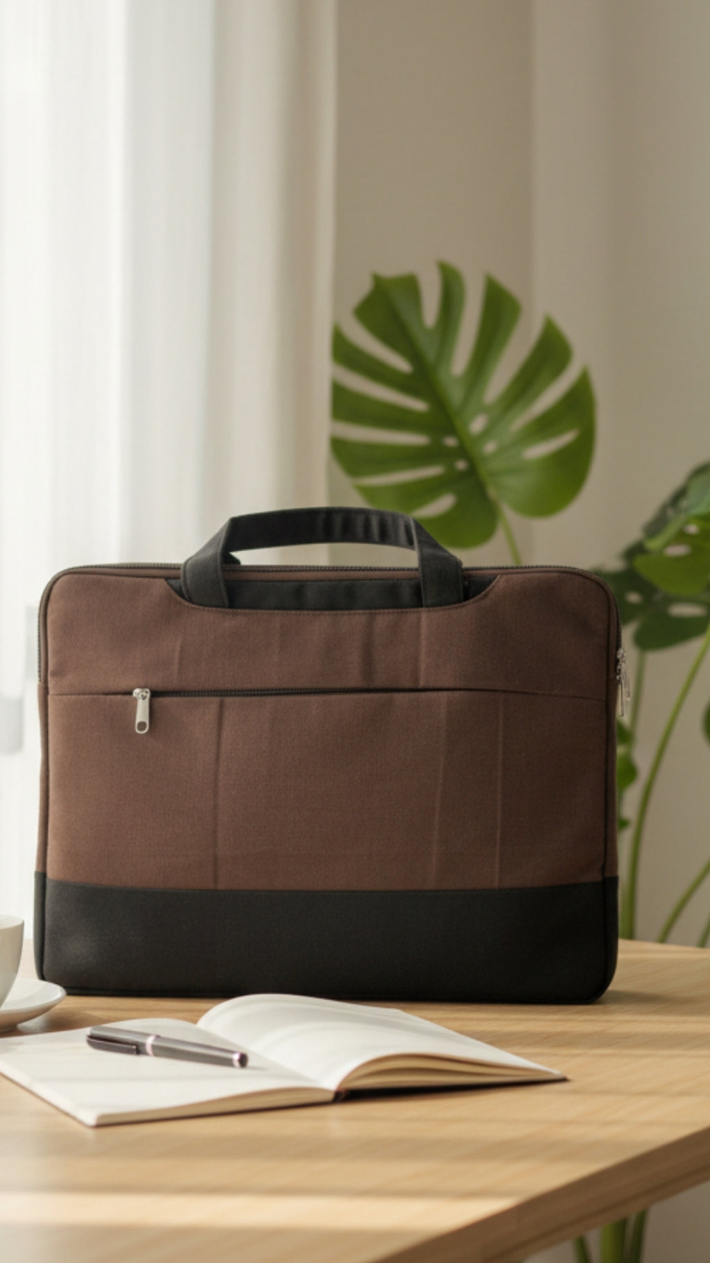EcoSmart Brown Canvas Laptop Bag