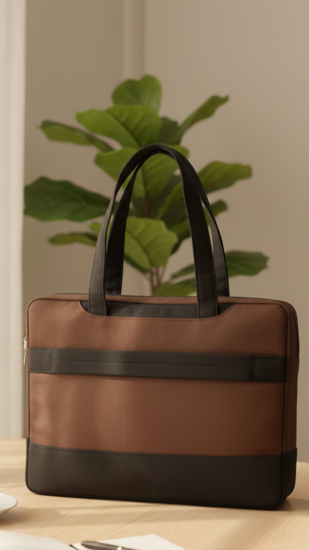 EcoSmart Brown Canvas Laptop Bag