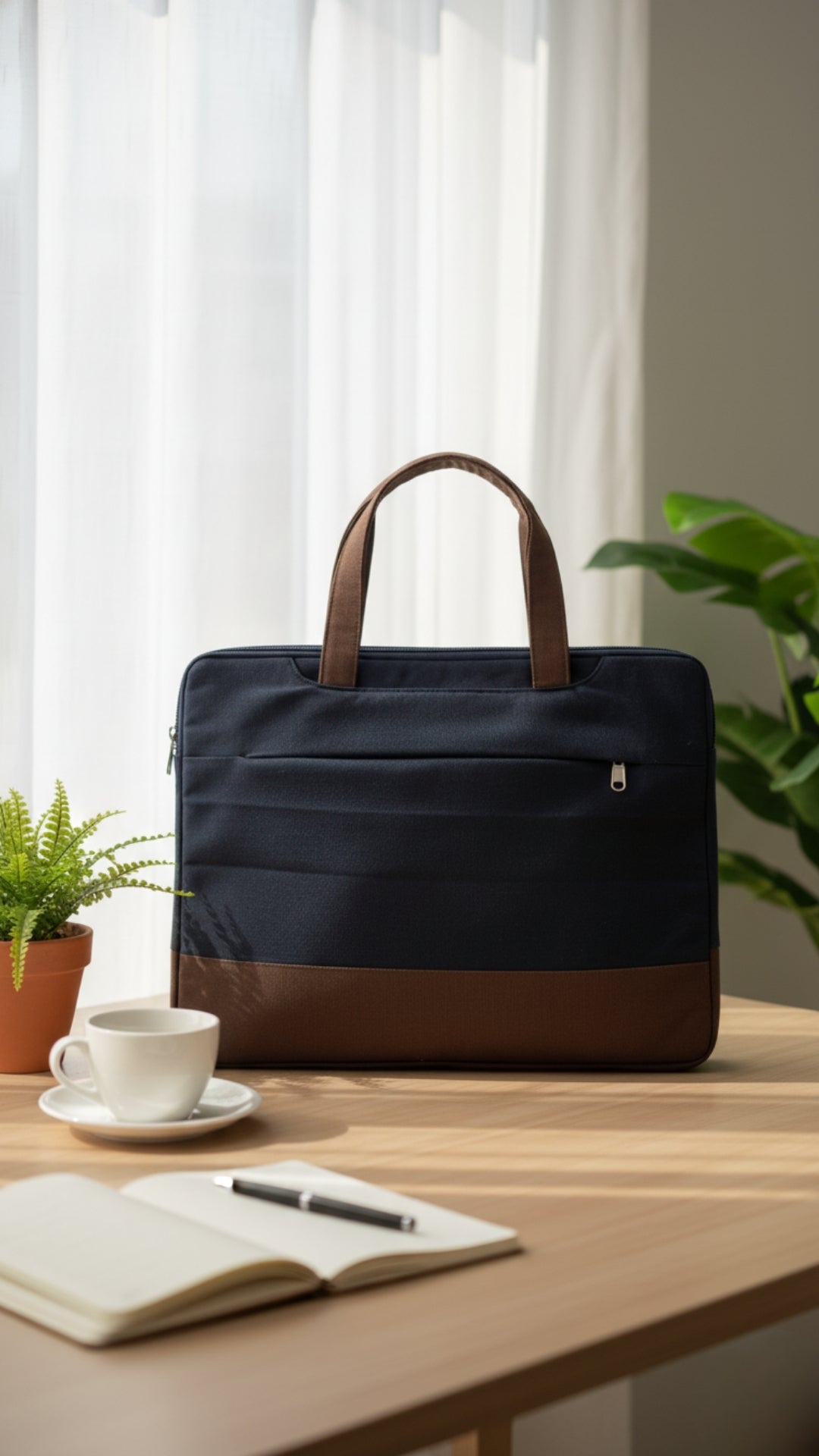 EcoSmart Navy Blue Canvas Laptop Bag