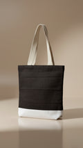 Two-Tone Canvas Tote Bag – Black & White
